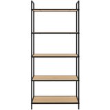 Unique Furniture Črn/naraven regal v hrastovem dekorju 70x156x35 cm Altino – Cene