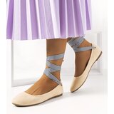 Gemre Beige ballet flats with a bow Acro Cene