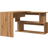 vidaXL Kotna pisalna miza artisan hrast 200,5x50x76 cm inženirski les, (21814703) | Shoptok.si