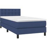  Krevet s oprugama i madracem plavi 100 x 200 cm od tkanine | shoptok.hr