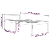  Postelja za starejše 100x200 cm trdna borovina, (20647454) | Shoptok.si