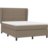  Krevet s oprugama i madracem smeđesivi 140 x 190 cm od tkanine | shoptok.hr