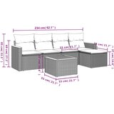  6-dijelni set vrtnih sofa od poliratana s jastucima sivi | shoptok.hr
