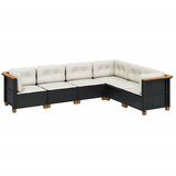 Maison Chic Seti vrtnega pohištva - Vrtna garnitura - Vrtni pohištvo set 6-delna z blazinami črna poli ratan, (21805293) | Shoptok.si