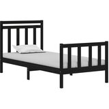  Okvir za krevet od masivnog drva crni 75 x 190 cm mali | shoptok.hr