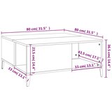  Stolić za kavu crni 80 x 80 x 36,5 cm od konstruiranog drva | Eponuda.com