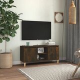 vidaXL TV omarica z lesenimi nogami dimljeni hrast 103,5x35x50 cm Cene