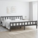 Maison Chic Posteljni okvir - Dvoposteljna postelja - Zakonska postelja siv iz trdnega lesa 180x200 cm-J5441, (21764824) | Shoptok.si