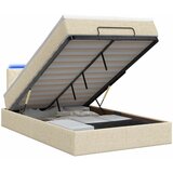  Krevet od pjene s madracem i LED-om Krem 120 x 190 cm Tkanina | shoptok.hr
