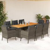  9-dijelni vrtni blagovaonski set sivi od poliratana | shoptok.hr