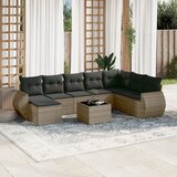 vidaXL 9-dijelni set vrtnih sofa od poliratana s jastucima sivi | shoptok.hr