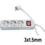 Prenosna priključnica trostruka (produžni kabl) sa prekidačem 3x1.5 mm 3m