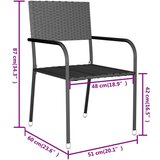  3-dijelni vrtni blagovaonski set od poliratana crni | shoptok.hr