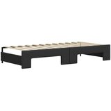 vidaXL Izvlečna dnevna postelja s predali črna 90x200 cm um. usnje | Shoptok.si