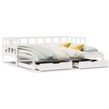 vidaXL Izvlečna dnevna postelja s predali brez vzmetnice bela 90x190cm, (21303511) | Shoptok.si