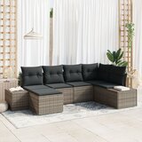 vidaXL Set od 6 vrtnih sofa s jastučićima sivi poli ratan Cijene