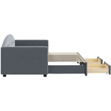  Izvlečna dnevna postelja s predali temno siva 80x200 cm žamet, (20936882) | Shoptok.si