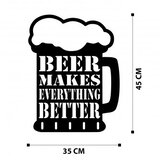 WALLXPERT Zidna dekoracija Pivo, 35x45cm, Crna | Eponuda.ba