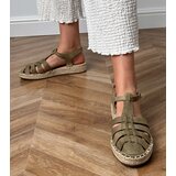 Gemre Green suede-like gladiator espadrille sandals Talejda | shoptok.hr