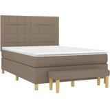  S oprugama i madracem smeđesivi 140 x 190 cm od tkanine | shoptok.hr
