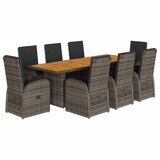  9-dijelni vrtni blagovaonski set sivi od poliratana | shoptok.hr