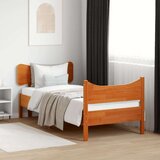  Posteljni okvir z vzglavjem voščeno rjava 100x200 cm borovina | Shoptok.si