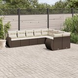 9-dijelni set vrtnih sofa s jastucima poliratan smeđi | shoptok.hr