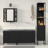 vidaXL 4-delni set kopalniške opreme iz črnega inženirskega lesa | Shoptok.si