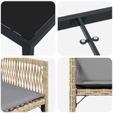 vidaXL 5-delni vrtni jedilni set z blazinami bež poli ratan | Shoptok.si