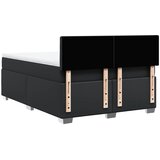  s oprugama i madracem crni 140 x 190 cm od umjetne kože | shoptok.hr