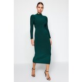 Trendyol Emerald Green Stand-Up Collar Fitted/Situated Maxi Stretch Knit Dress Cijene