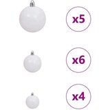 vidaXL Umetno Zložljivo Božično Drevo z stojalom Bela 150 cm PVC | Shoptok.si