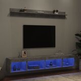  5-dijelni zidni TV elementi s LED svjetlima boja betona drveni | Eponuda.com