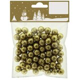 dekorativne blistave kuglice (zlatne boje, okrugli oblik)  dekorativne blistave kuglice (zlatne boje, okrugli oblik) Slike