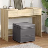 Stolica Siva 41 x 41 x 40 cm Umjetna Koža i Fino Radeći Drvo - Siva 40 cm Umjetna koža | shoptok.hr