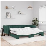 vidaXL Izvlečna dnevna postelja z vzmetnico tem. zel. 100x20 | Shoptok.si