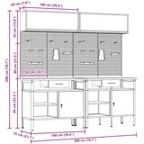  Set radnog stola 8 pcs Crna i Siva Čelik s prahom premazan | Eponuda.ba