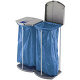 Hailo Komplet z držalom za vreče za smeti z 250 modrimi vrečami za surovine, ProfiLine MSS XXXL, 2 x 120 l, VxŠxG 1000 x 880 x 450 mm, stacionarno | Shoptok.si