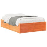 Furnova Posteljni okvir brez vzmetnice voščeno rjav 120x190 cm borovina, (21939189) | Shoptok.si