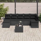  Sjedeća garnitura za vrt 8 kom. Crna poliratan 297.5 x 132.5 x 69 cm | shoptok.hr