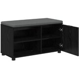  Klupa za hodnik s jastukom s policom Crni Hrast 80 x 38 x 46 cm | shoptok.hr