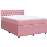 vidaXL Box spring postelja z vzmetnico roza 160x200 cm žamet, (21307459) Cene