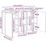  Komplet omaric za kopalnico 3 pcs 116 x 16 x 62,5 cm, (5000245613) | Shoptok.si