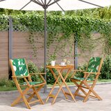 vidaXL 3-dijelni bistro set od tkanine i masivnog drva uzorkom lišća Cijene