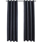 vidaXL Zatemnitvene zavese z obročki 2 kosa antracitne 140x225 cm, (20768182) | Shoptok.si