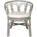 Furnova Jedilni stol z blazino siv naraven ratan in platno, (21928518) | Shoptok.si