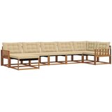 Set vanjskih sofa 7 kom. Prirodna i bež Čvrsto drvo akacije | shoptok.hr