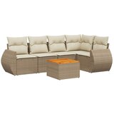  6-dijelni set vrtnih sofa s jastucima bež od poliratana | shoptok.hr