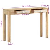  Konzolni stol 110 x 30 x 75 cm masivno izbijeljeno drvo manga | shoptok.hr