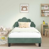  za djecu s uzglavljem Morska zelena 90 x 190 cm Baršun | shoptok.hr